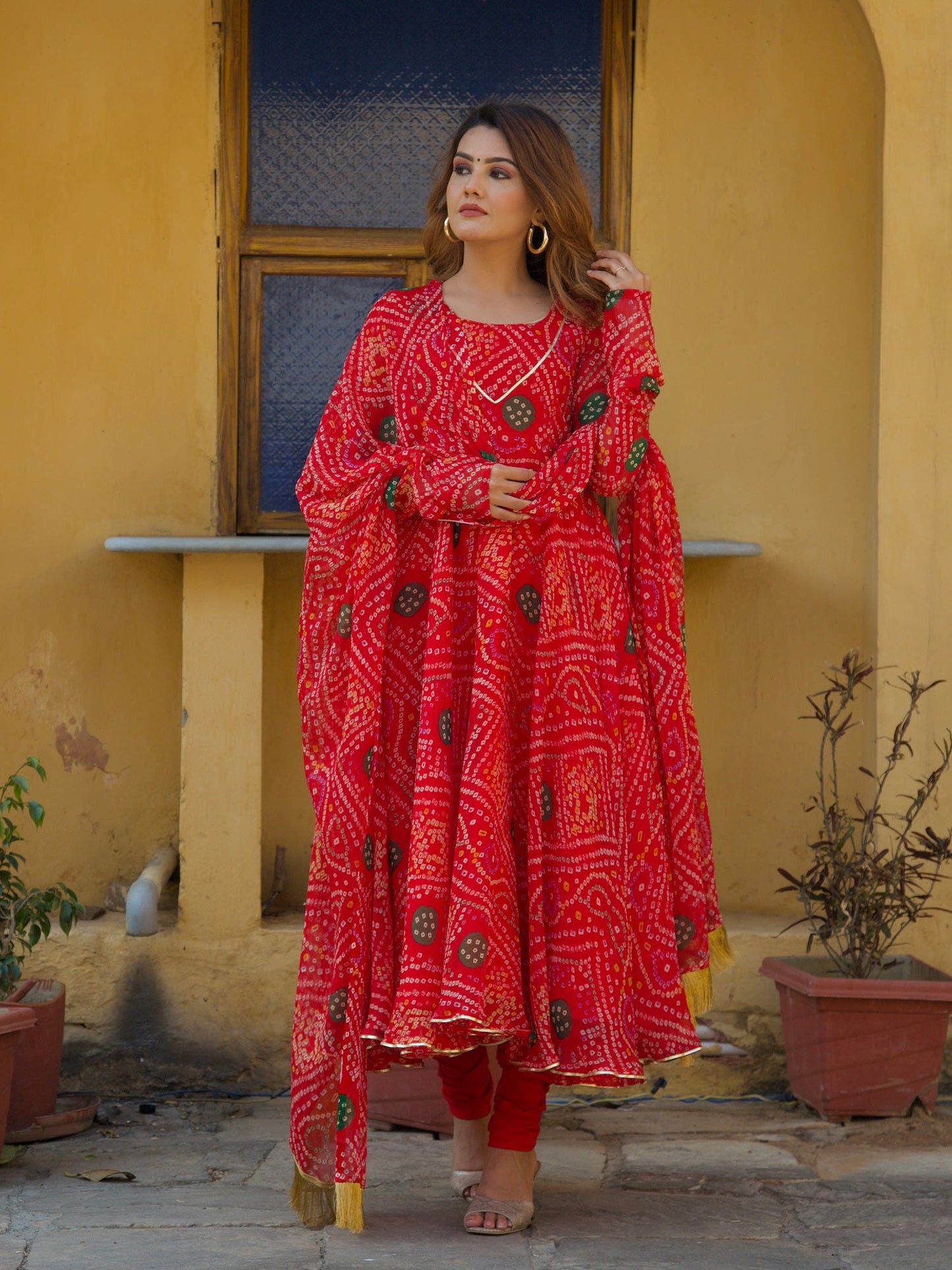 ONEWE INDIA Leela Bandhani Set (Set of 3)