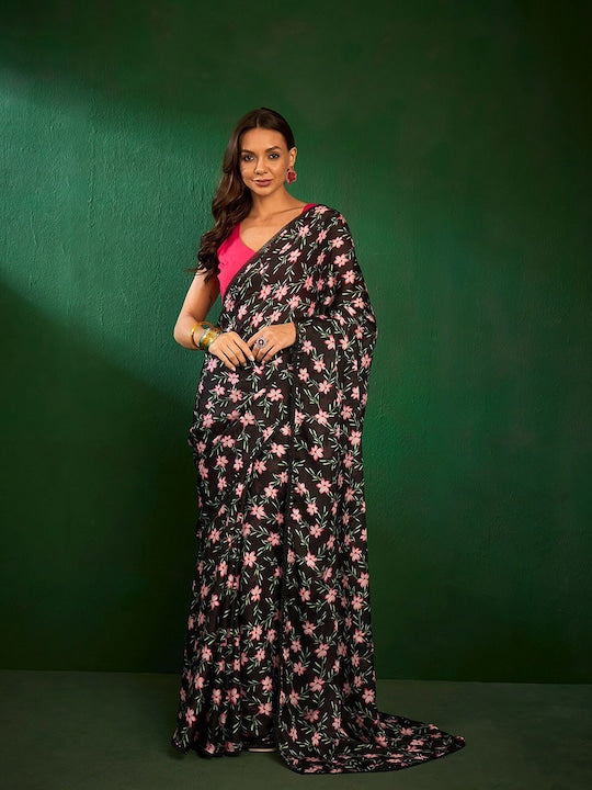 Sangria Floral Printed Saree