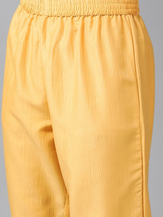 Yufta Floral Embroidered Sequined Kurta with Trousers & Dupatta