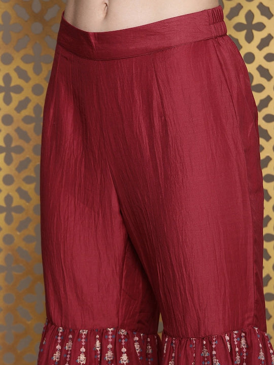 House of Pataudi Women Jashn Ethnic Motifs Printed Regular Kurti With Sharara