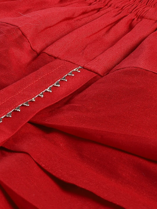 Vastramay Sishu Boys Embroidered Angrakha Sequinned Kurta with Dhoti Pants