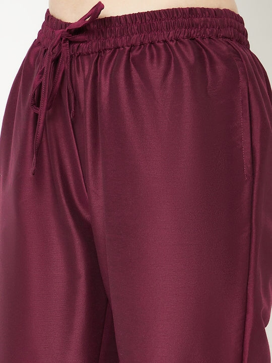 IMARA Floral Printed Sequinned Detail Kurta & Trousers With Dupatta