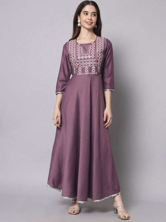 Myshka Embroidered Anarkali Ethnic Dresses
