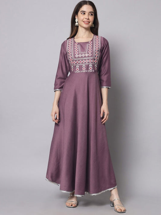 Myshka Embroidered Anarkali Ethnic Dresses