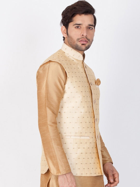 Vastramay Men Woven-Design Nehru Jacket