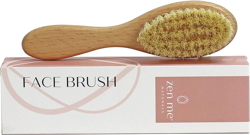 Zen Me Dry Brush for Face for Smooth Radiant Skin, Natural Face Exfoliator Tool to Unclog Pores, Promote Lymph Flow & Reduce Swelling, Facial Brush with Natural Boar Bristles & Polished Wooden Handle