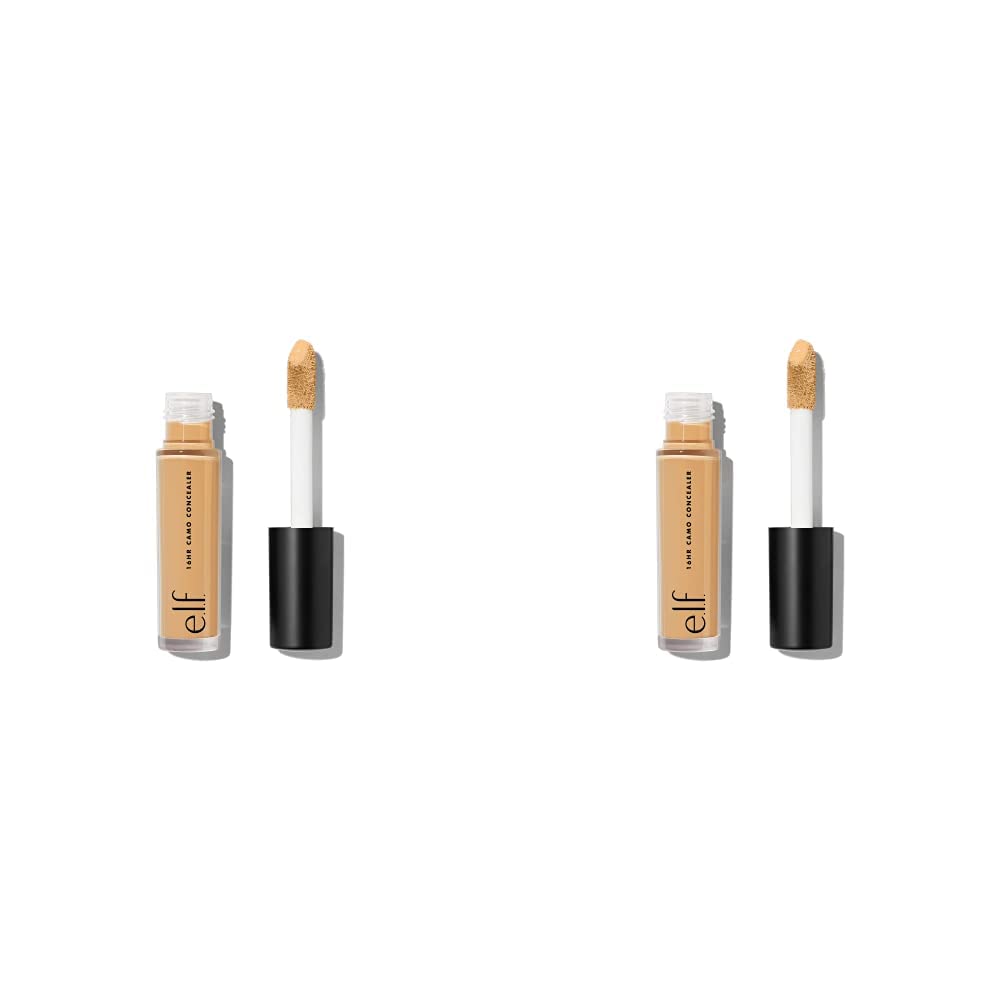 e.l.f. 16HR Camo Concealer, Full Coverage, Highly Pigmented Concealer With A Matte Finish, Crease-proof, Vegan & Cruelty-Free, Medium Sand, 0.2 Fl Oz (Pack of 2)