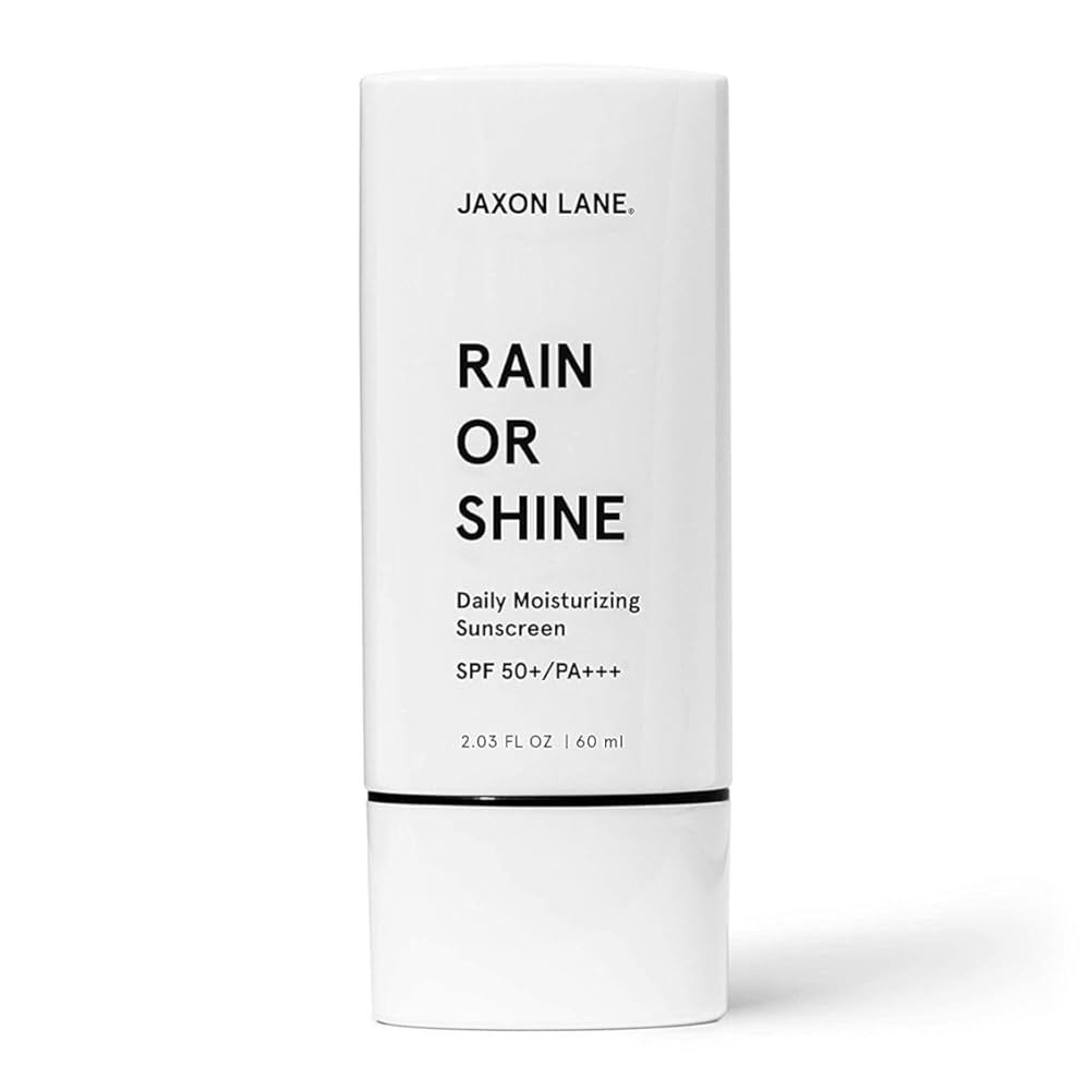RAIN OR SHINE Anti Aging Face Sunscreen SPF 50 for Clear Skin with Green Tea, Hyaluronic Acid, Vitamin E Oil, Ginseng Extract, Licorice Root Ð SPF Moisturizer for Face, Fragrance Free 2.03 Oz