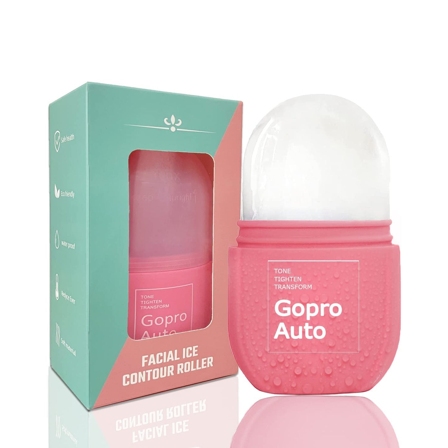 Cube Ice Roller for Face, Ice Facial Roller for Eyes Neck Naturally Tone and Tighten Skin, De-puff Eye Bags, Add a Healthy Glow Cryotherapy Enhance Skin Elasticity (Light Pink_