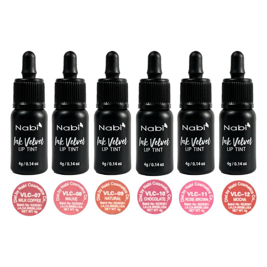 Set of 6 Colors Nabi Ink Velvet Lip Tint, Liquid Lip Stain (Brown Tone Line)