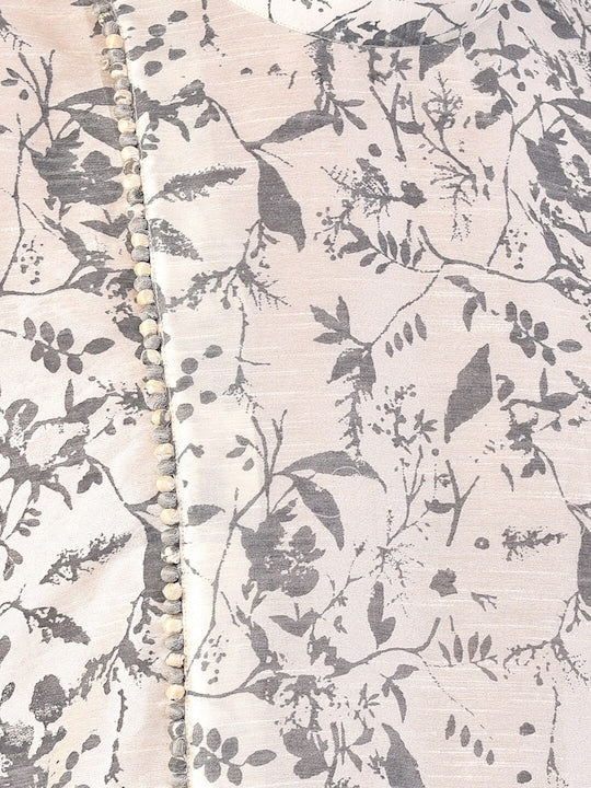 Deyann Men Off-White & Silver-Toned Printed Kurta with Patiala