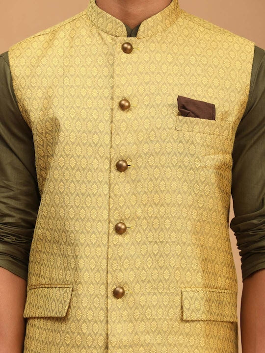 Vastramay Men Kurta with Churidar & Nehru Jacket