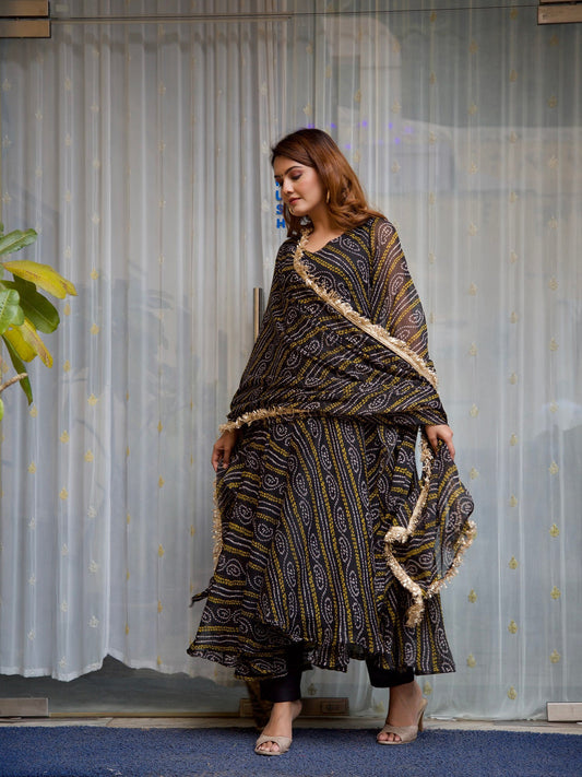 ONEWE INDIA Poorvi Bandhani Set (Set of 3)