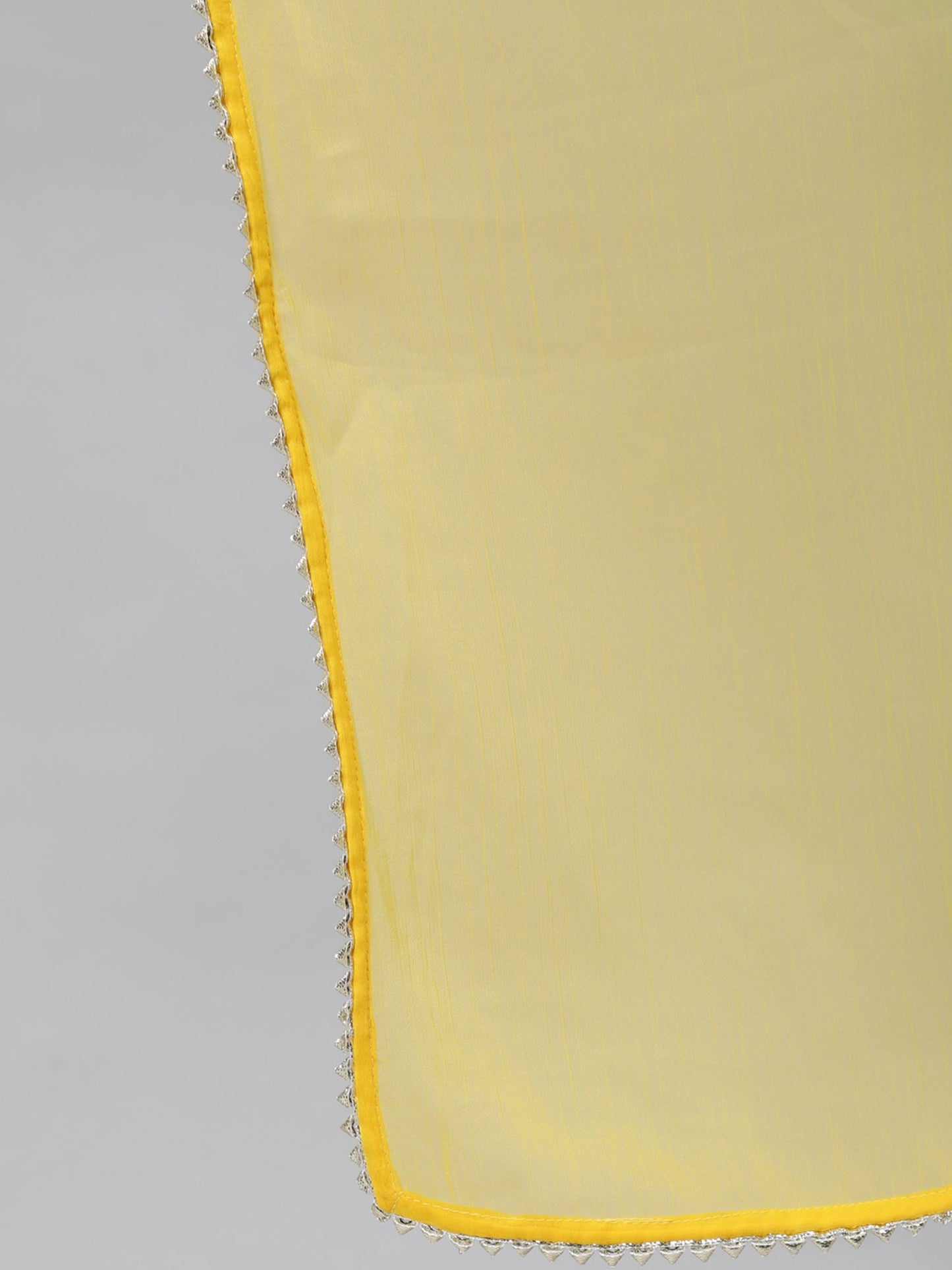 ISHIN womens Yellow Zari Embroidered Tie & Dye Anarkali Kurta Trouser Dupatta (Set of 3)