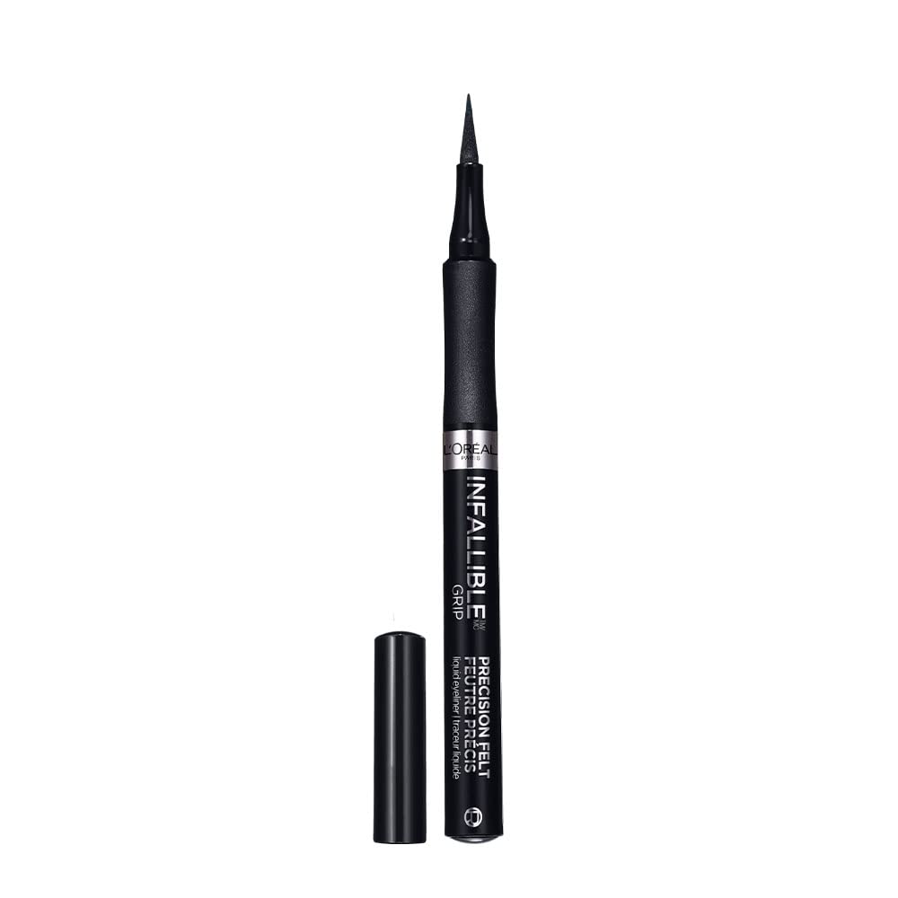 LÕOrŽal Paris Cosmetics Infallible Grip Precision Felt Eyeliner, Smudge Resistant, Long Lasting Waterproof Eyeliner, Black, Black, 0.03 fl oz