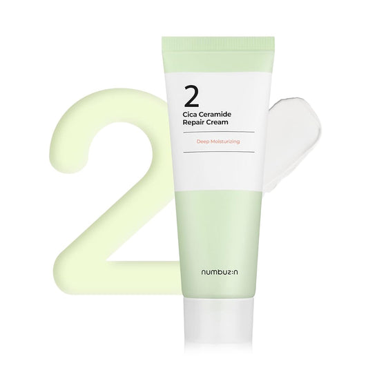 numbuzin No.2 Cica Ceramide Repair Cream | Facial Moisturizer, Strengthen Skin Barrier, Centella Asiatica, Real Ceramide, Butter Texture | Korean Skin Care for Face, 2.02 fl oz