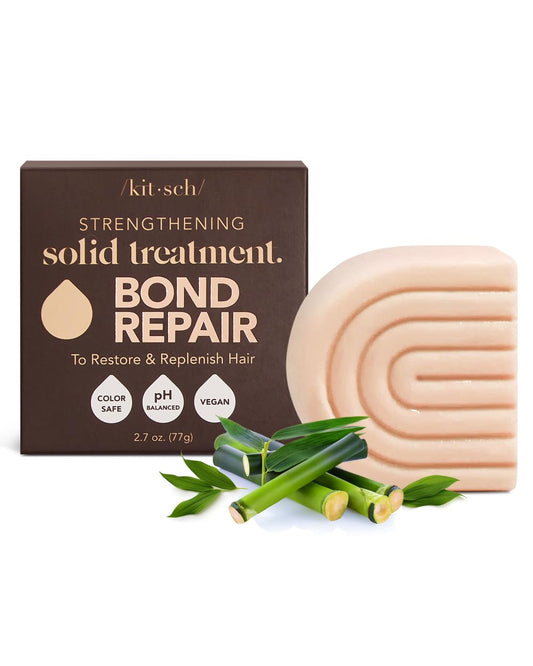 Kitsch Bond Repair Hair Mask - Strengthening Solid Treatment to Restore & Replenish | For Dry & Damaged Hair | Made in US | All Natural | Vegan | Great for All Hair Types | Zero Waste, 2.7oz