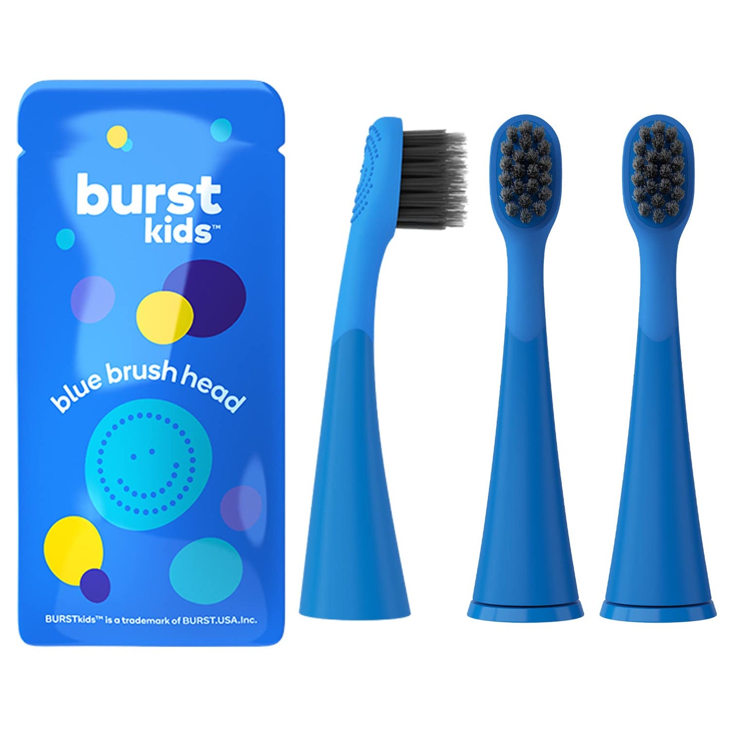BURSTkids Toothbrush Heads 3-Pack - Genuine BURST Kids Electric Toothbrush Replacement Heads for a Perfect Fit - Ultra Soft Bristles for Deep Clean Ð 9 Month Supply of Brush Heads, Blue