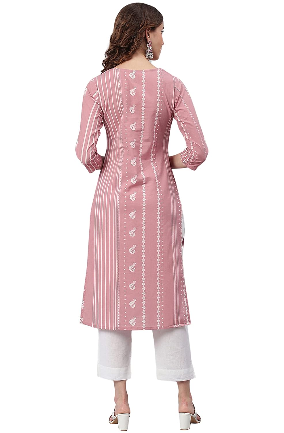 Janasya Women's Mauve Cotton Kurta