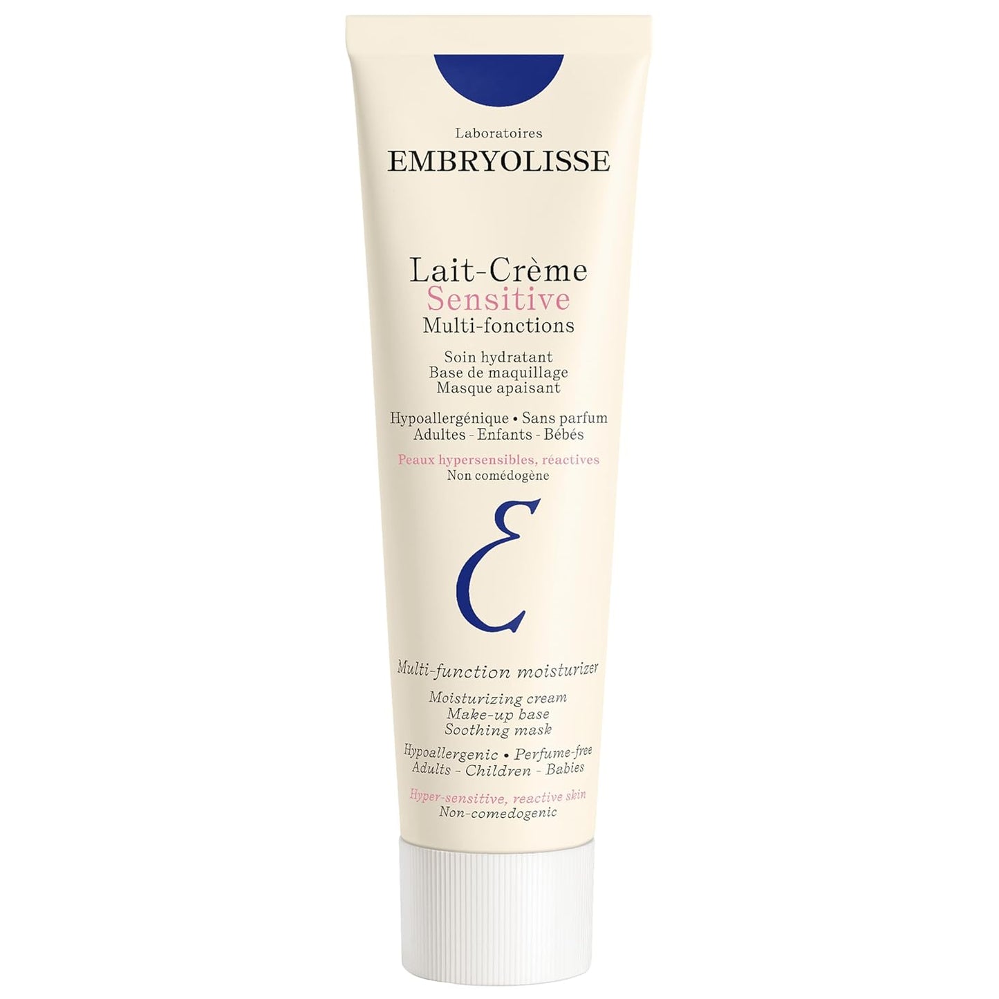 Embryolisse Lait Cr�me Sensitive Moisturizer. Hypoallergenic Face & Body Cream for All Skin Types With Aloe Vera & Shea Butter. Fragrance-Free & Suitable for Sensitive Skin, 3.38 Fl Oz