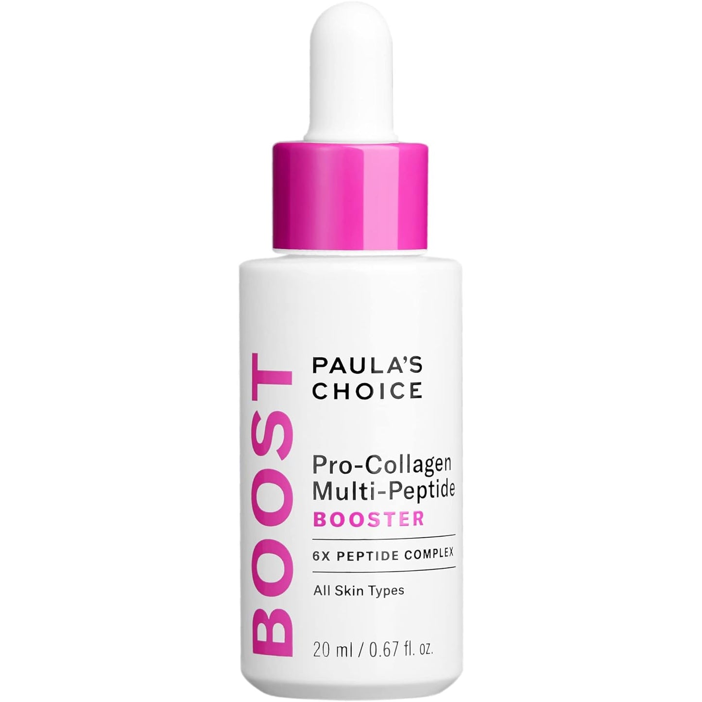 PaulaÕs Choice Pro-Collagen Multi-Peptide Booster Serum for Wrinkles, Supports Collagen Production with Plumping Hyaluronic Acid & Amino Acids, Fragrance-Free & Paraben-Free, 0.67 Ounces