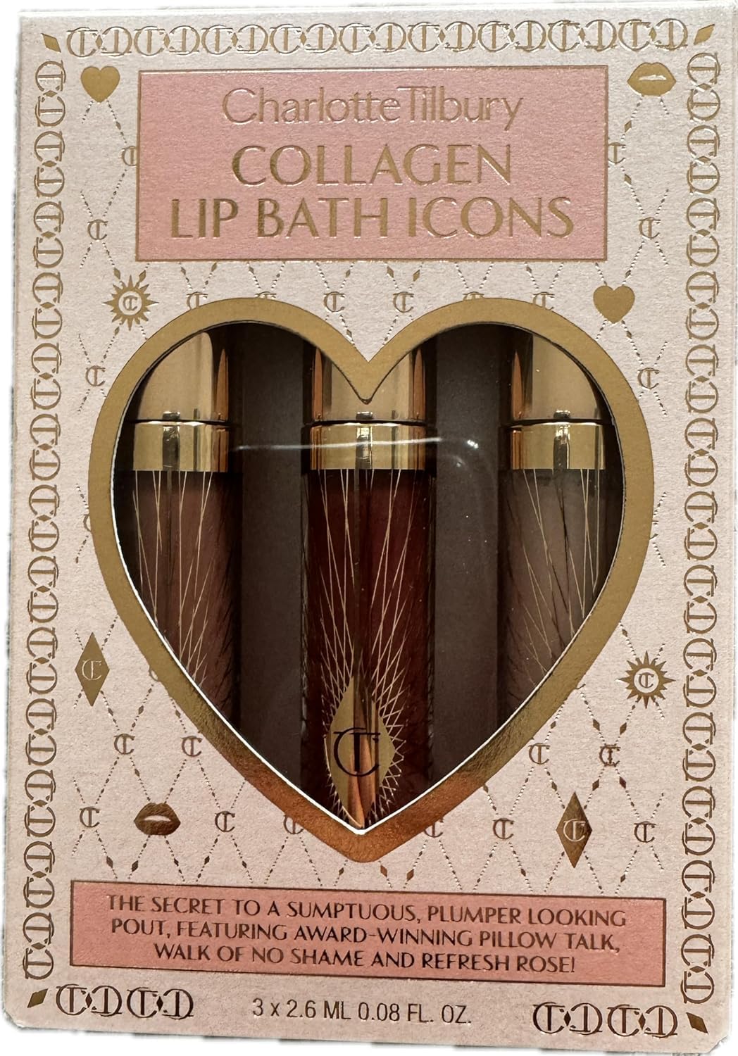 CHARLOTTE TILBURY Collagen Lip Bath Icons Kit - Walk of No Shame, Pillow Talk and Refresh Rose(2.6ml / 0.08 fl oz EACH)
