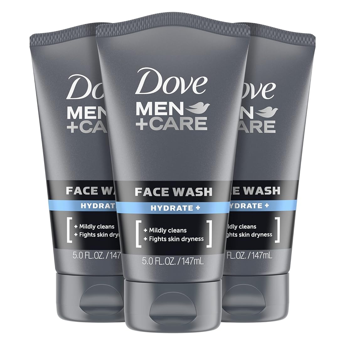 DOVE MEN + CARE Face Wash Hydrate Plus Skin Care, 5 Oz, 3 Count