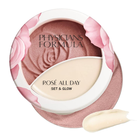 Physicians Formula RosŽ All Day Set & Glow Highlighter Face Makeup Powder Brightening Rose, Dermatologist Approved