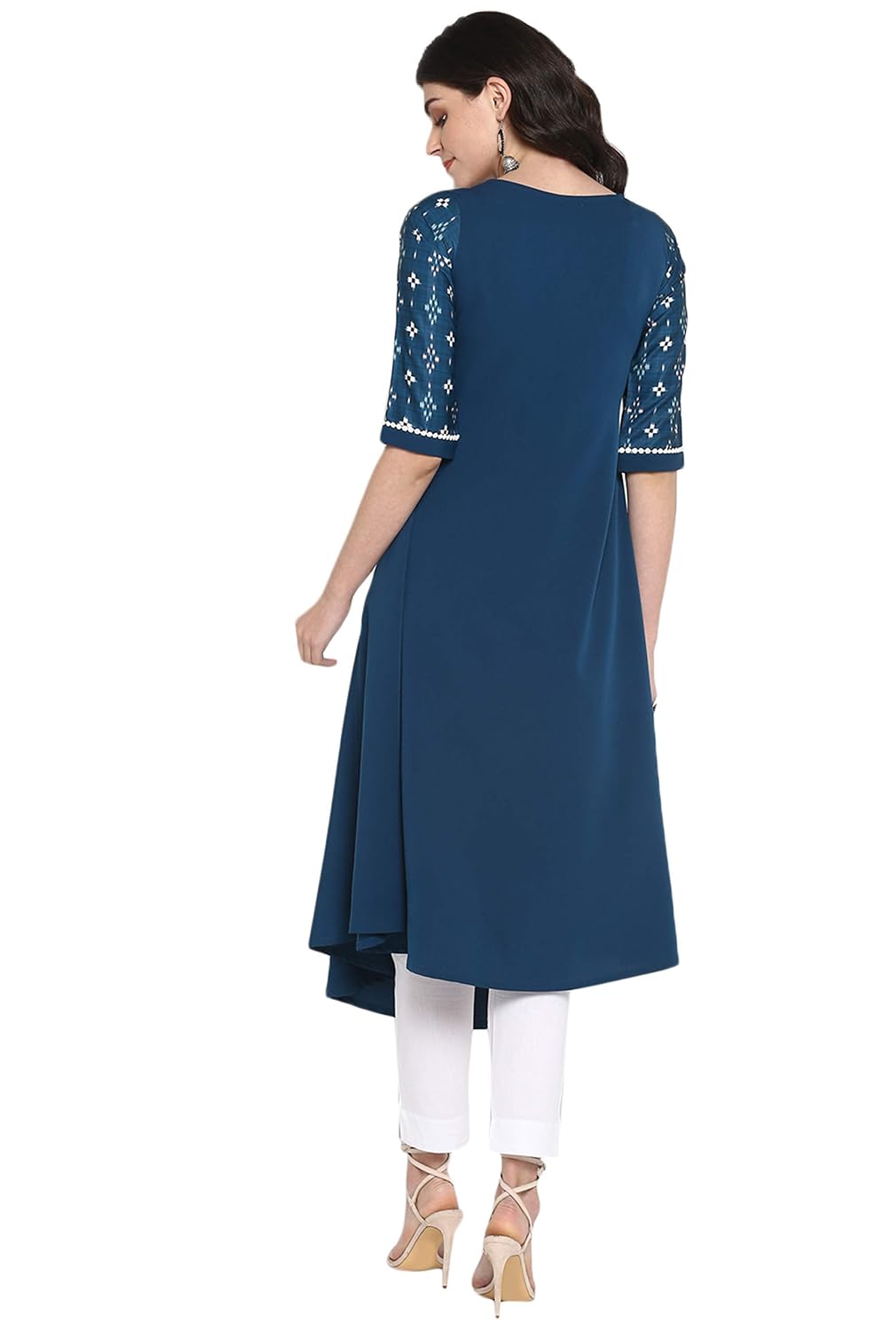 Janasya Women's Crepe Regular Kurta Teal