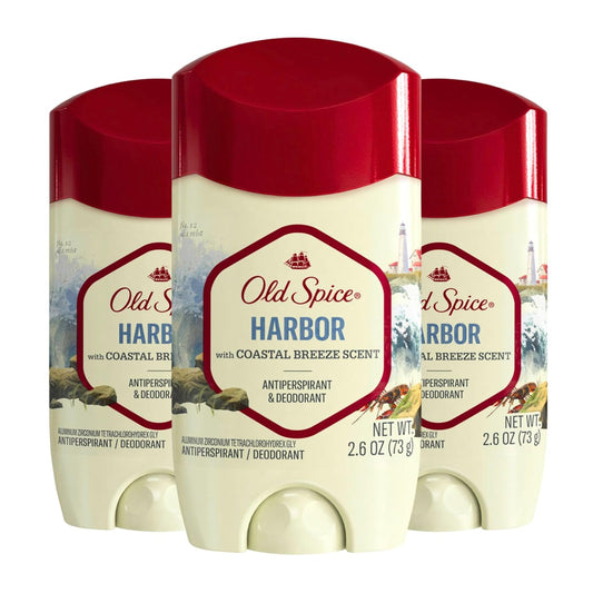 Old Spice Antiperspirant Deodorant for Men, Harbor Scent, 48 Hr Odor Protection, 2.6 oz (Pack of 3)