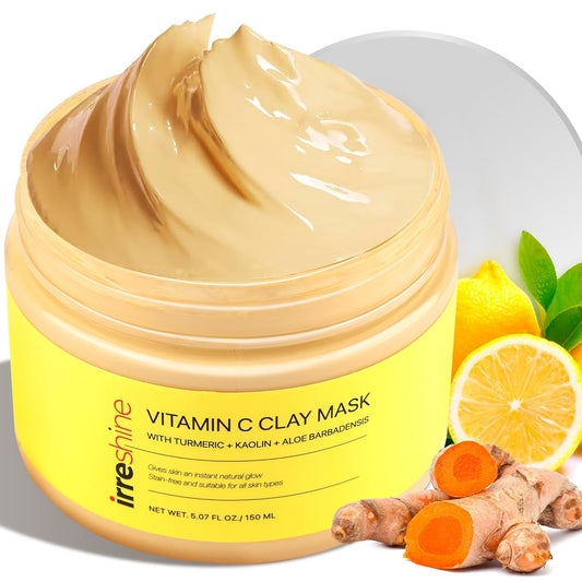 irreshine Turmeric Vitamin C Clay Mask: Turmeric Face Mask Vitamin C Clay Mask Clay Mask for Face Clay Face Mask - Vitamin C Clay Mask with Turmeric Vitamin C Face Mask 5.07oz/150ml