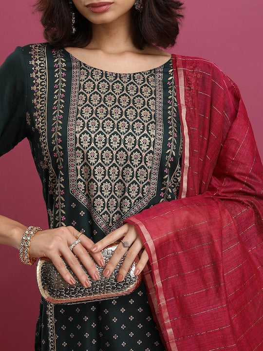 Vishudh Ethnic Motifs Printed Regular Kurta with Palazzos & With Dupatta