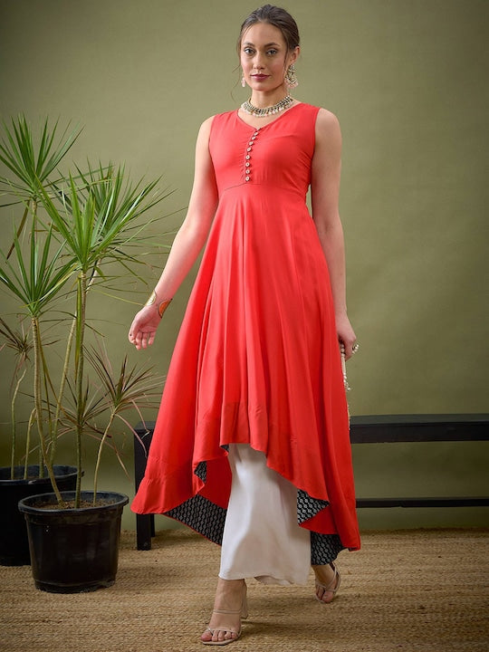 Shae by Sassafras V Neck Sleeveless Anarkali Kurta