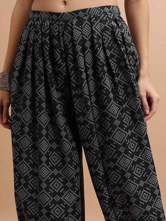 Vishudh Floral Printed V-Neck Regular Kurta With Patiala & Dupatta