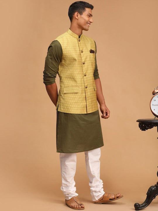 Vastramay Men Kurta with Churidar & Nehru Jacket