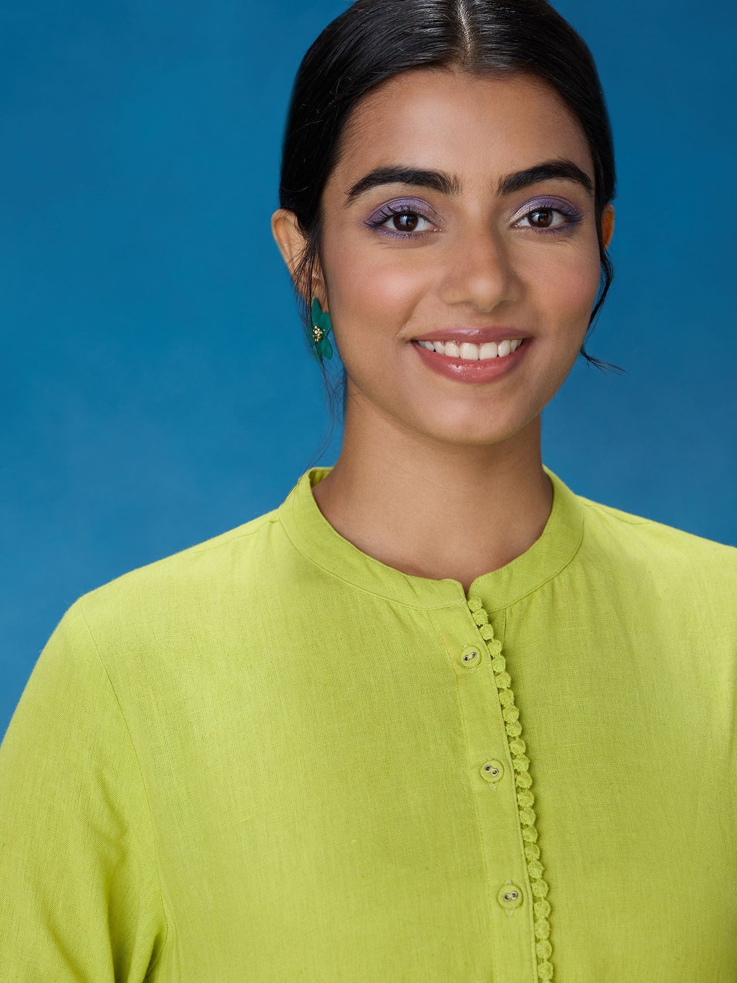 Likha Lime Green Polka Cotton Flex Kurta LIKKUR172