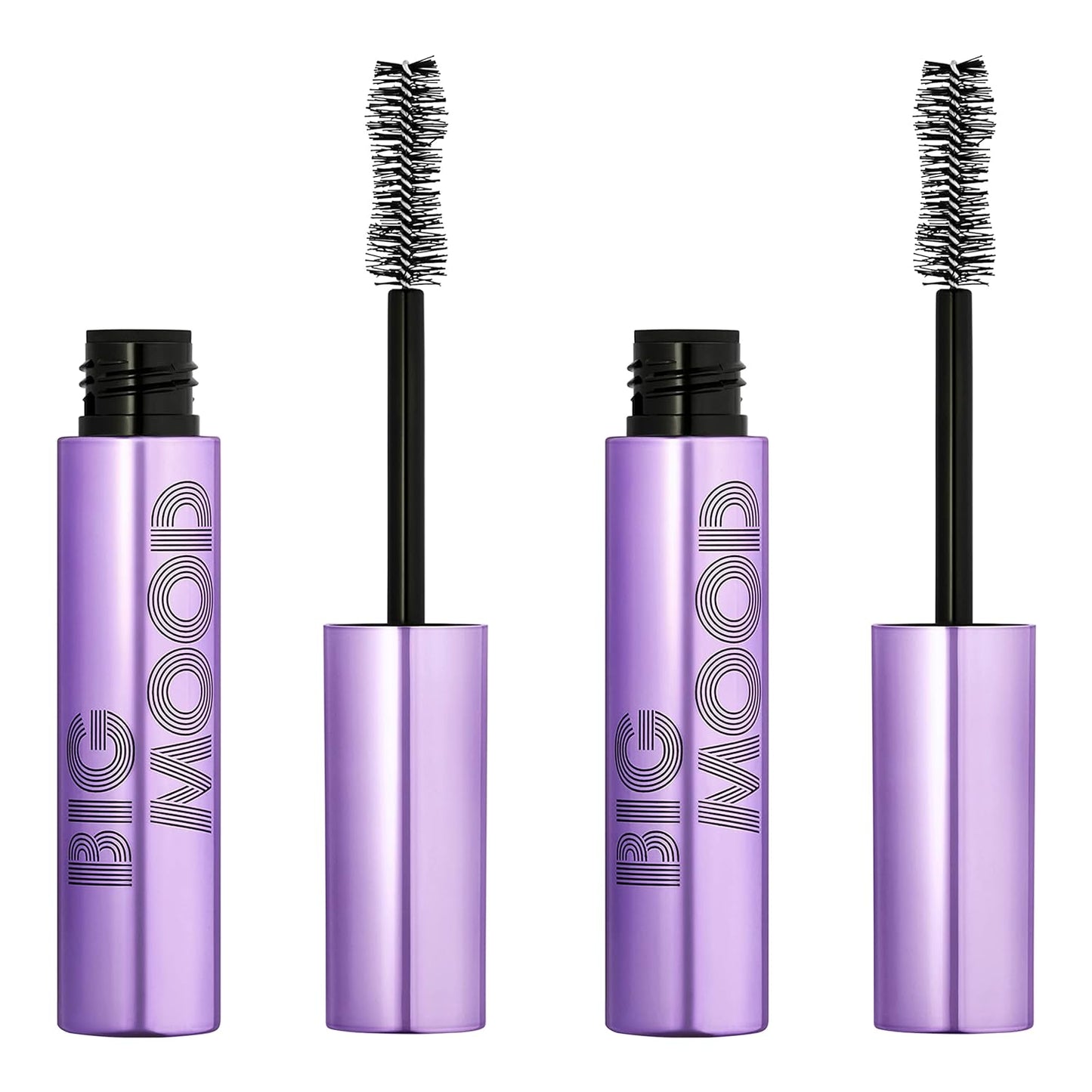 e.l.f. Big Mood Mascara, Instantly Creates Long-Lasting, Bold & Lifted, Voluminous Lashes, Infused with Jojoba Wax, Black, 0.30 fl Oz (2-Pack)