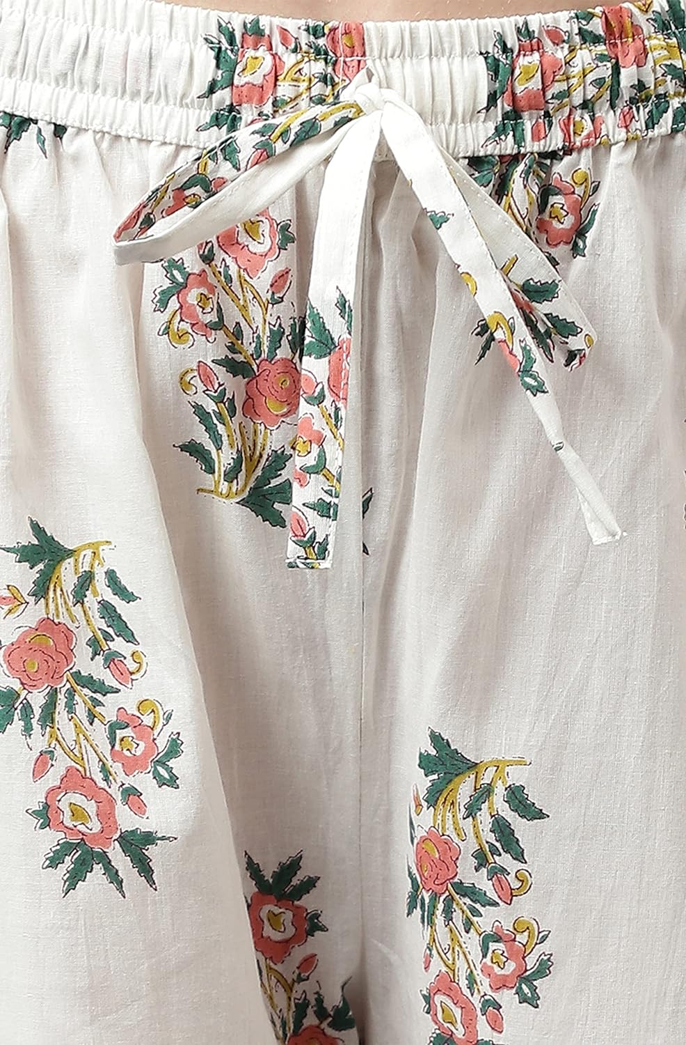 Janasya Women's Pink Cotton Floral Print Kurta with Palazzo and Dupatta