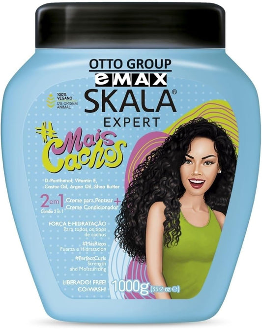 SKALA Hair Type 3ABC - More Curls - Hydrate Curls, Eliminate Frizz, For Curly Hair - 2 IN 1 Conditioning Treatment Cream and Cream To Comb - EXTRA LARGE SIZE