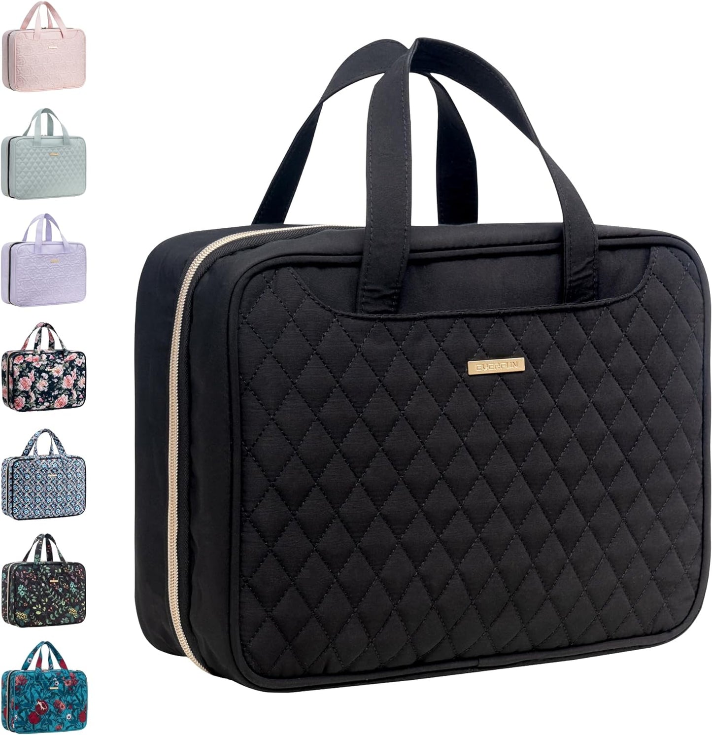 Everfun Hanging Travel Toiletry Bag for Women Traveling With Leakproof Compartment Makeup Cosmetic Organizer Dopp Kit Travel Accessories Essentials Must Have