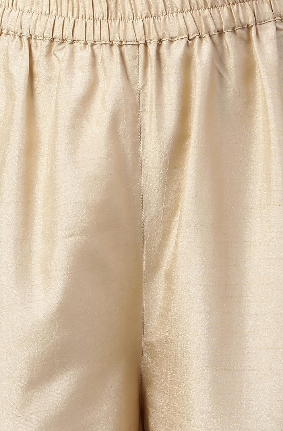 Janasya Women's Beige Poly Silk Embellished Kurta with Gharara and Dupatta