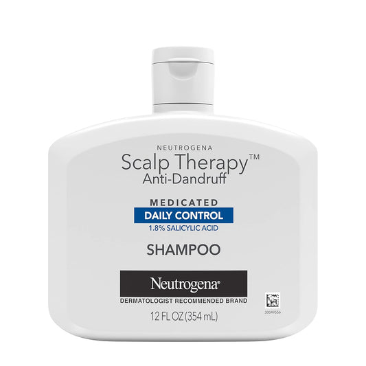 Neutrogena Scalp Therapy Anti-Dandruff Shampoo Daily Control, 1.8% salicylic acid, with fragrance of warm vanilla & toasted coconut notes, 12 fl oz