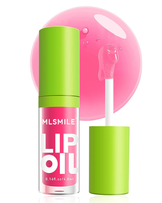 Kekmjudy Lip Oil Lip Glaze, Big Brush Head Hydrating Lip Glow Oil, Shiny Transparent Lip Gloss Plumping, Smooth Glossy Finish Clear Tint Shiny and Vegan Lip Oil (02)