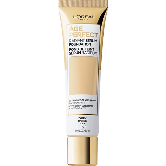 LÕOrŽal Paris Age Perfect Radiant Serum Foundation with SPF 50, Ivory, 1 fl. oz.