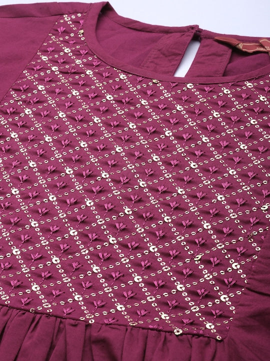 House of Pataudi Pure Cotton Sequinned Embellished Jashn Kurta