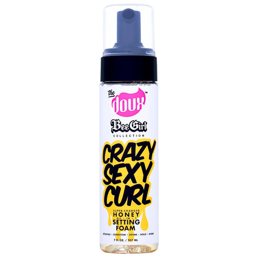 The Doux CRAZYSEXYCURL Honey Setting Foam, Mousse Hair Foam, With Natural Honey to Style, Condition, and Define, Suitable for All Hair Types - 7ozÉ