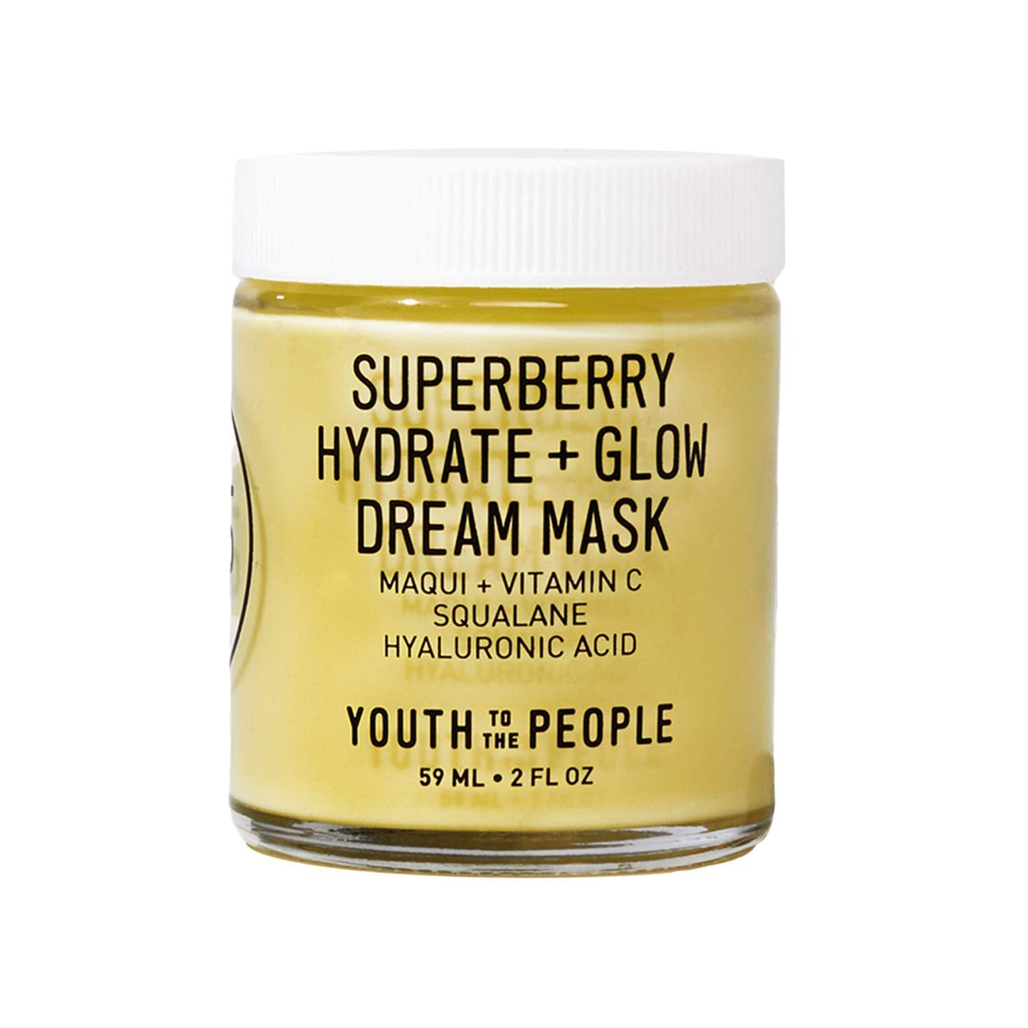 Youth To The People Superberry Glow Dream Mask - Brightening Overnight Face Mask + Hyaluronic Acid Night Moisturizer with Vitamin C & Squalane Oil for Even Skin Tone - Clean, Vegan Skincare (2oz)