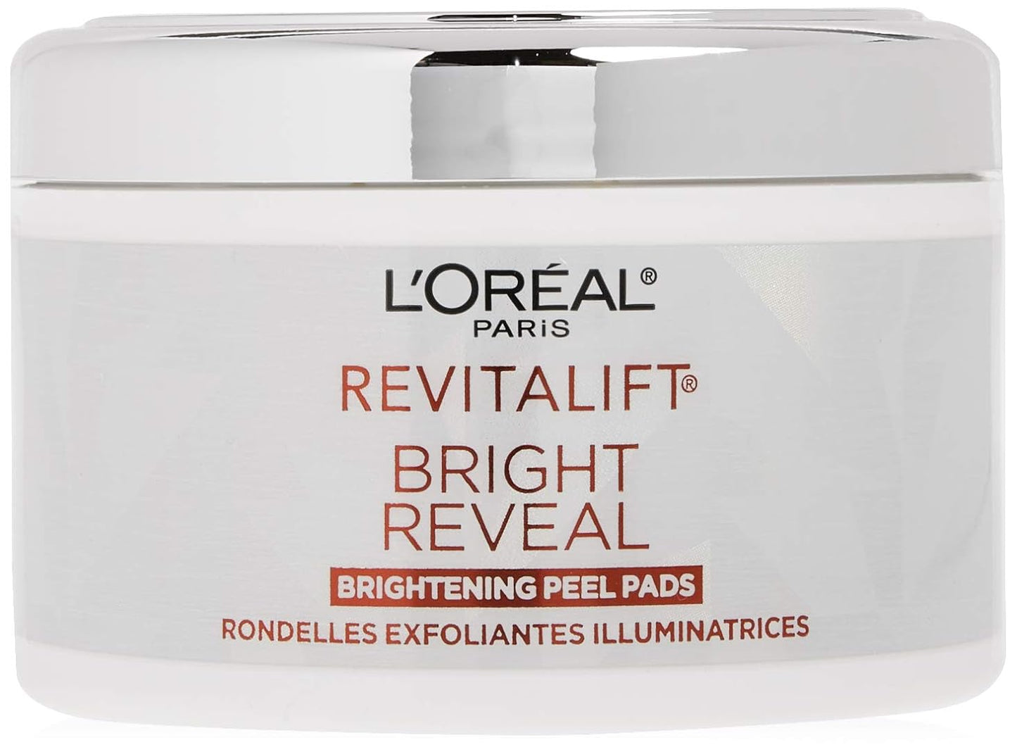 L'OrŽal Paris Revitalift Bright Reveal Anti-Aging Exfoliating Peel Pads with Glycolic Acid, Reduce Wrinkles & Brighten Skin, 30 Count (Pack of 1)
