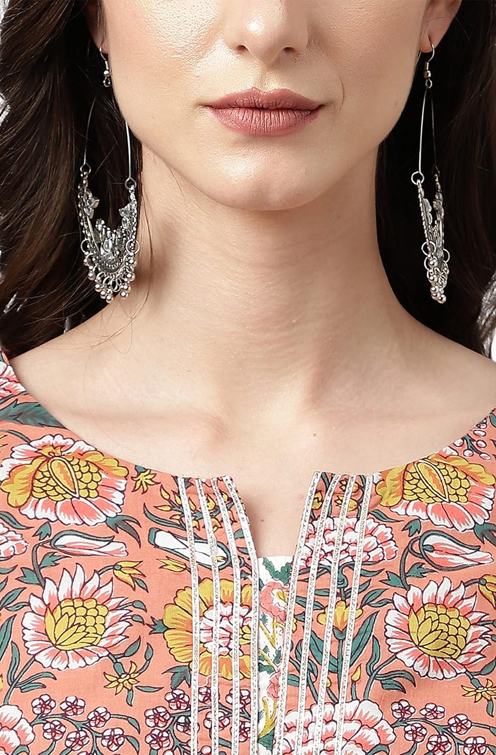 Janasya Women's Pink Cotton Floral Print Kurta with Palazzo and Dupatta