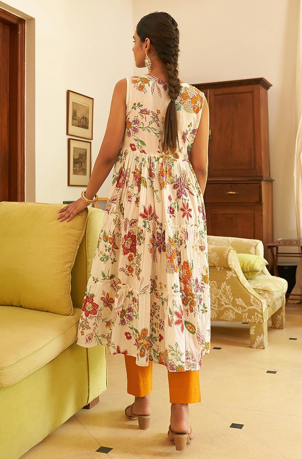 Janasya Women's Orange Cotton Solid Crop Top with Pant and Jacket